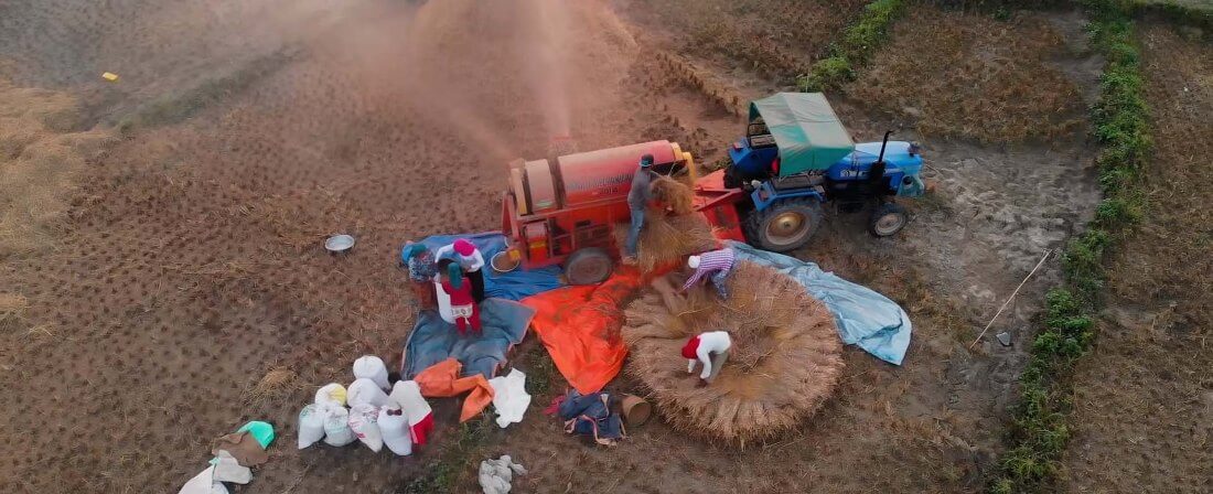Farmers Work on Chitwan National Park Nepal