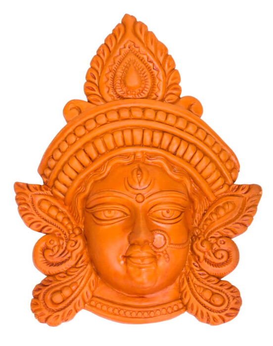 Close-up of a figurine of goddess durga