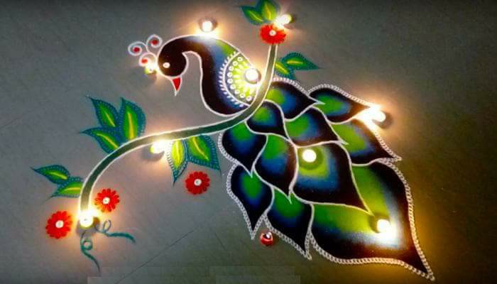 Diwali Deepavali Deepawali Tihar Decoration home Rangoli Designs Image Pictures Photos