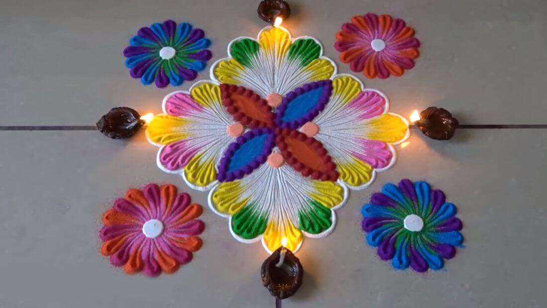 Diwali Rangoli Designs Deepavali Tihar Festival Images Photos Colors Pictures