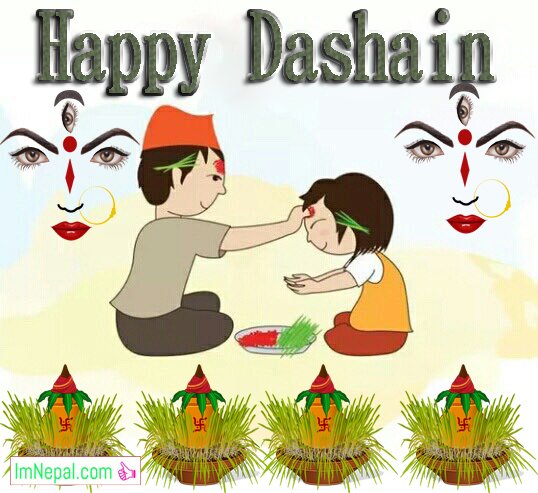 Happy Vijayadashami Bada Dashain Dasain Festival Nepal Greeting Wishing Card Image Pictures Wishes Messages Quotes Nepali English Ecards