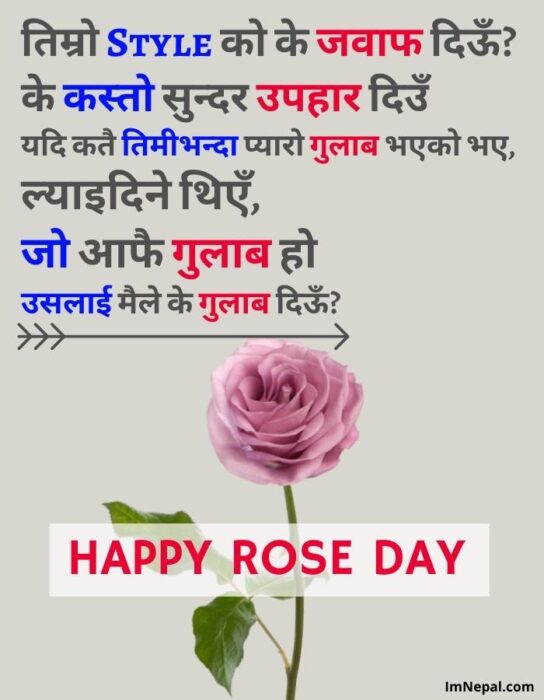 Happy Rose Day Nepali Shayari Greeting