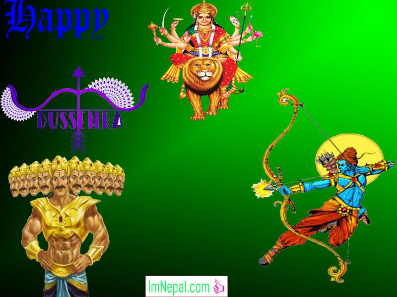 Happy Dussehra Dasara Dashara Greeting Cards Wishe Quotes Images Navratri English Hindi Durga Mata God Ram HD Wallpapers