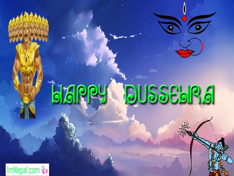 Happy Dussehra Dasara Dashara Greeting Cards Wishes Quotes Image Navratri English Hindi Durga Mata God Ram HD Wallpapers