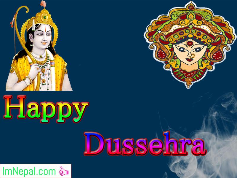 Happy Dussehra Dasara Dashara Greeting Cards Wishes Quotes Image Navratri English Hindi Durga Mata God Ram HD Wallpapers