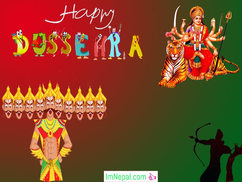 Happy Dussehra Dasara Dashara Greeting Cards Wishes Quotes Images HD Wallpapers Picture Navratri English Hindi Durga Mata