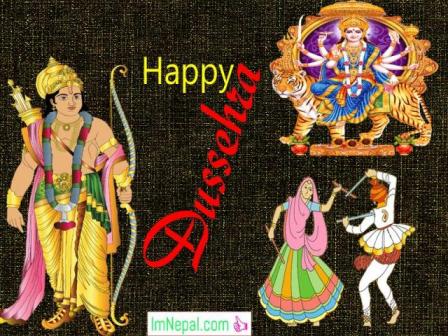 Happy Dussehra Dasara Dashara Greeting Cards Wishes Quotes Images Navratri English Hindi Durga Mata God Rama Wishing Message