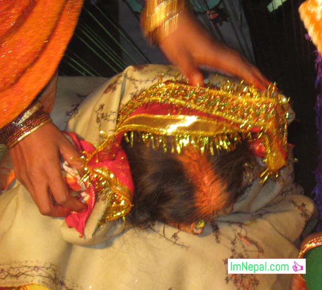 Bride's Sindoor after marriage bibah ceromoney Madhesh Terai Mithila Nepal