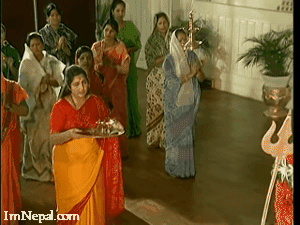 Performing Puja Goddess Durga Mata