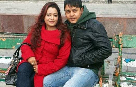 Nepali Actor dilip rayamajhi with wife