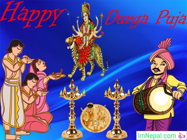 Happy Durga Puja Durgapuja Greeting Cards Wishes Images ecards Messages Dussehra Navratri Dashain Vijayadashami Picture Wallpapers