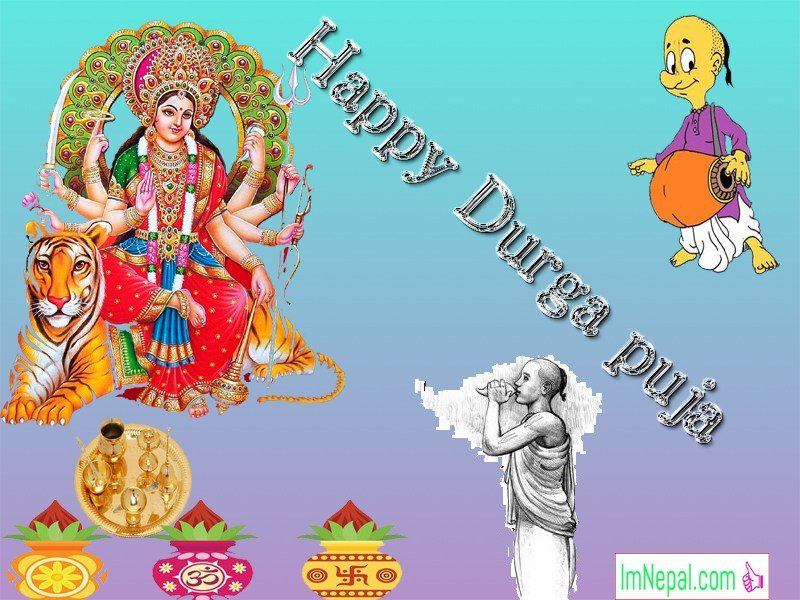 Happy Durga Puja Durgapuja Greeting Cards Wishes Images Messages Dussehra Navratri Dashain Vijayadashami Picture Wallpaper