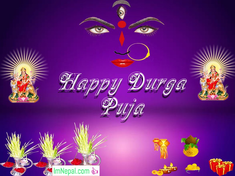 Happy Durga Puja Durgapuja Greeting Cards Wishes Images ecards Messages Dussehra Navratri Dashain Vijayadashami Picture Wallpapers