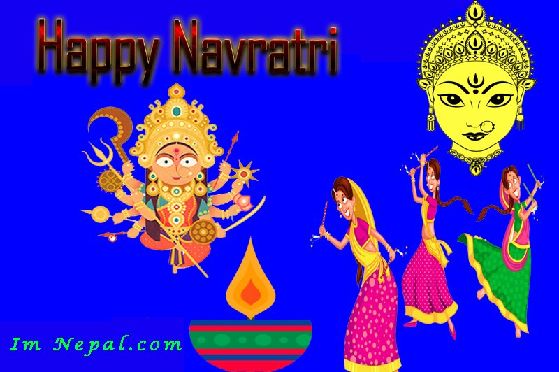 Happy Shubha Navratri Navaratri Festival Hindu HD Wallpaper Greeting Card Quotes Images pictures Wishes messages Dussehra