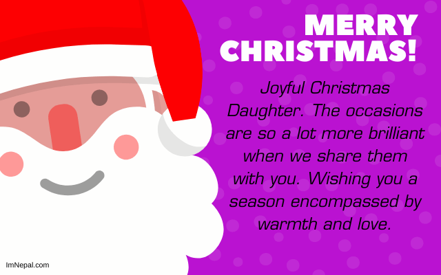 Merry Christmas Wishes For Daughter in English Cards