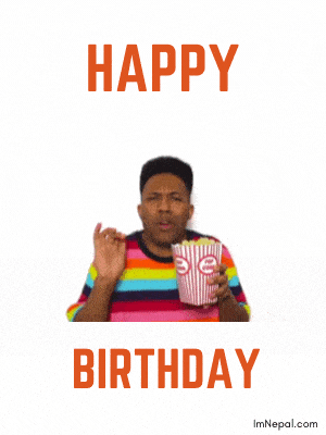 funny birthday wishes GIF Images popcorn