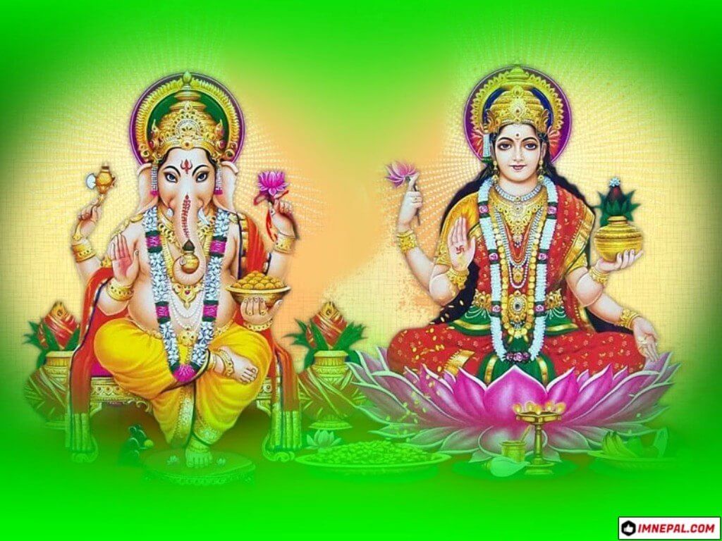 Hindu Goddess Laxmi & Lord Ganesha Wallpaper