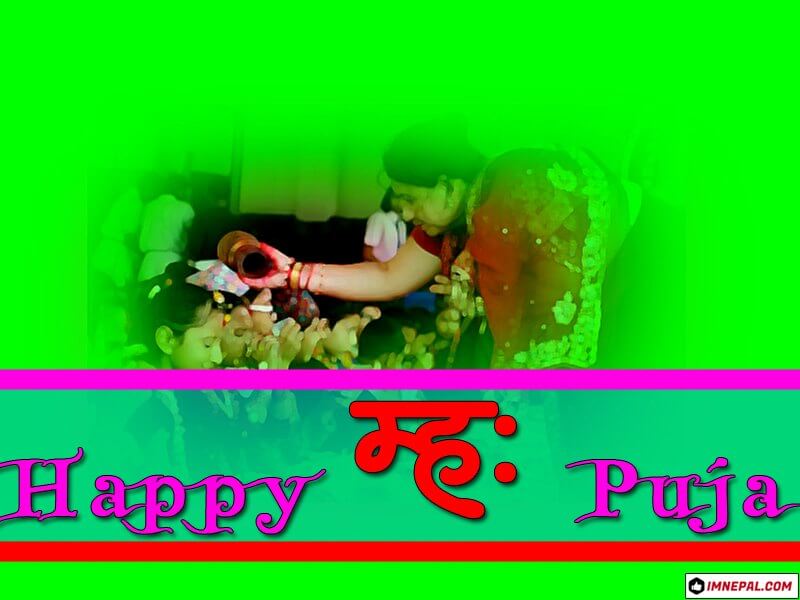 Happy Mha Puja Newari Culture Nepal Greetings Cards Image