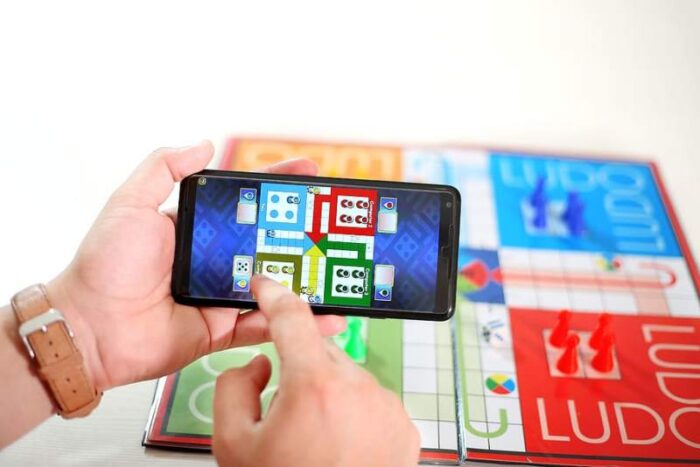 Online Mobile Games board isolated ludo