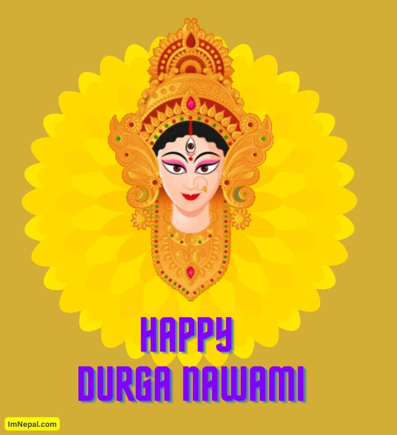 Happy Durga Nawami Greeting Image English
