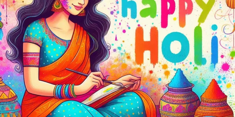 Happy Holi Drawing Image