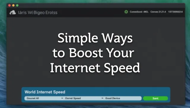 Simple Ways to Boost Your Internet Speed